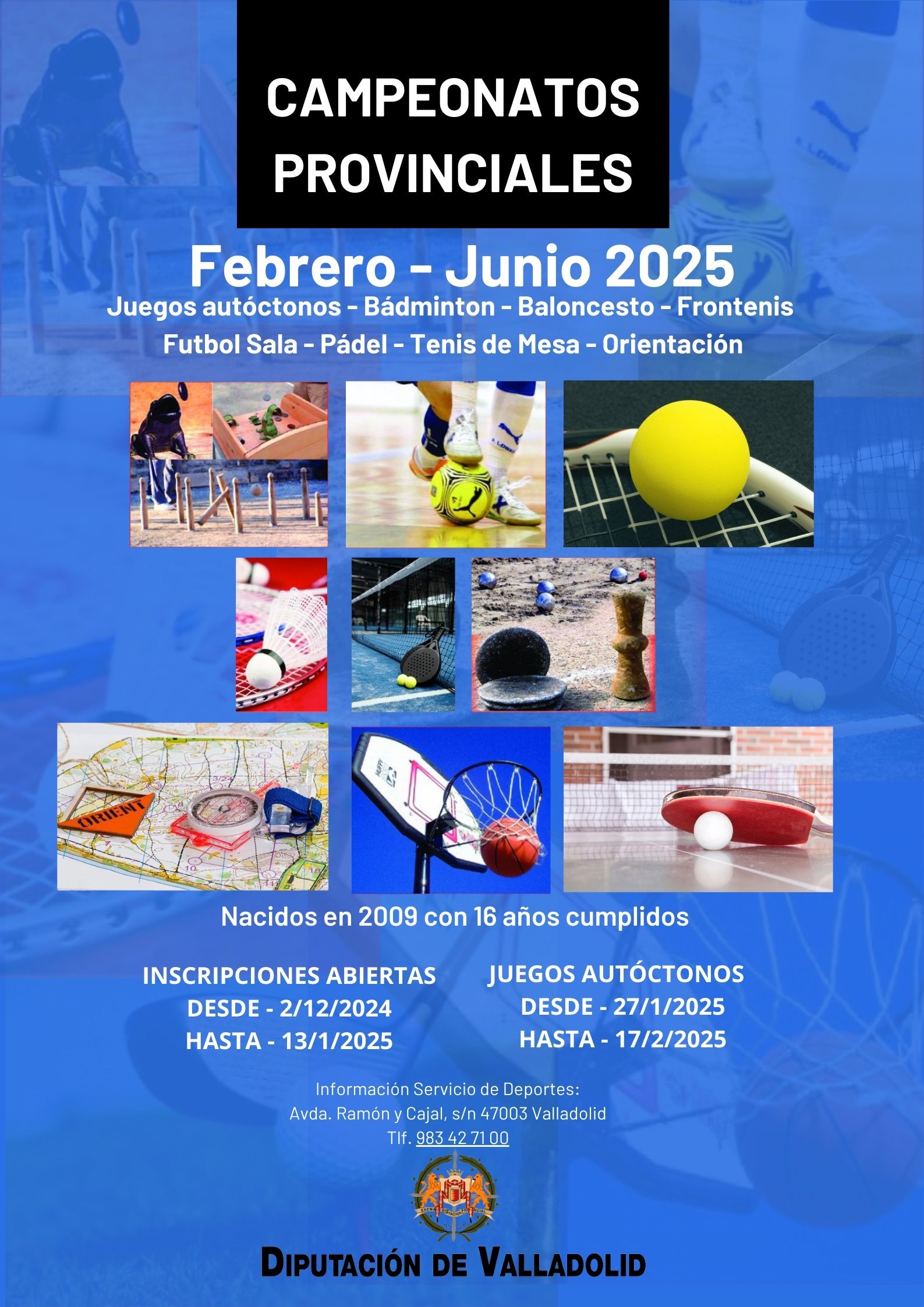 Campeonatos provinciales cartel 2025